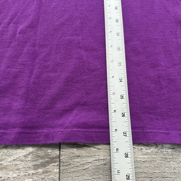 Vintage Champion Purple Mens L‎ Crewneck Plain Blank Brand Logo T-Shirt 90s - Picture 6 of 9